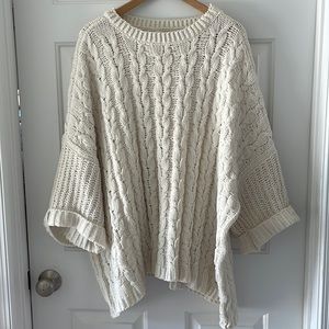 Umgee Cream Oversized Sweater Size M